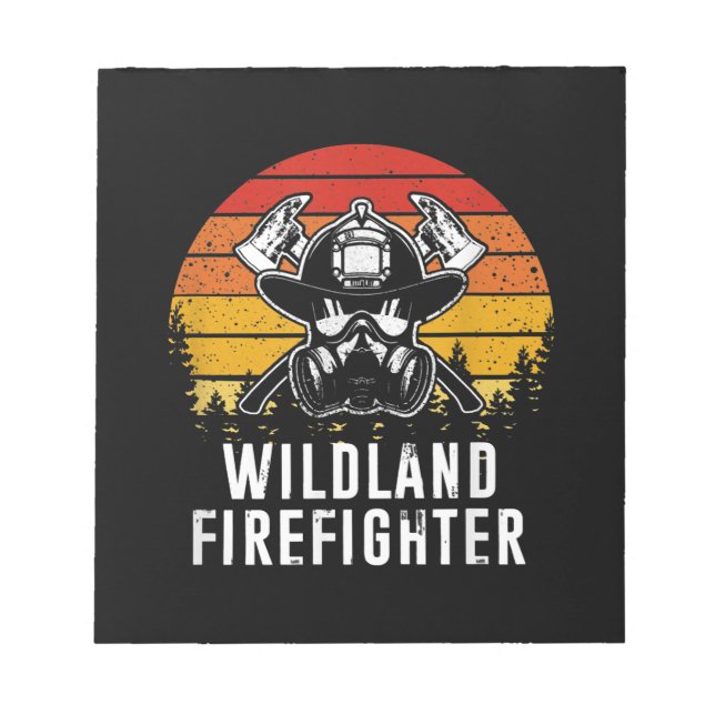 Firemen Reto Sunset Firefighter Notepad (Front)