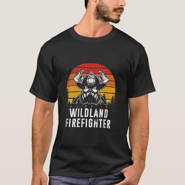 Firemen Reto Sunset Firefighter T-Shirt (Front)