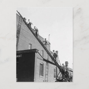 Firemen Training School, 1920 Postcard