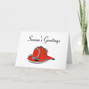 Firemens Seasons Greetings Holiday Card