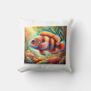 Firemouth fish 290824AREF125 - Watercolor Cushion