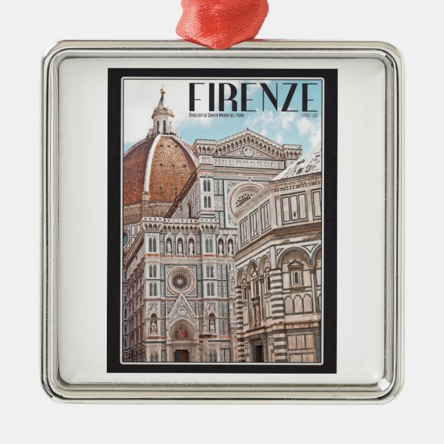 Firenze Duomo Metal Tree Decoration (Front)