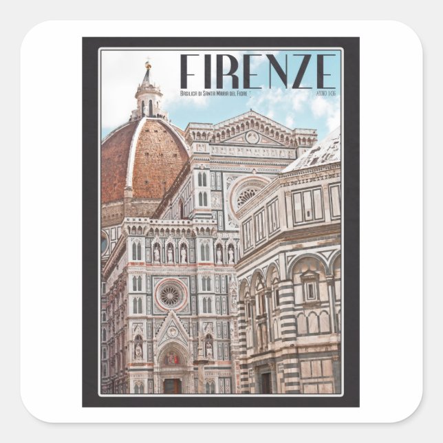 Firenze Duomo Square Sticker (Front)