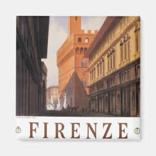 Firenze, Florence, Palazzo Vecchio, Vintage Italy Magnet