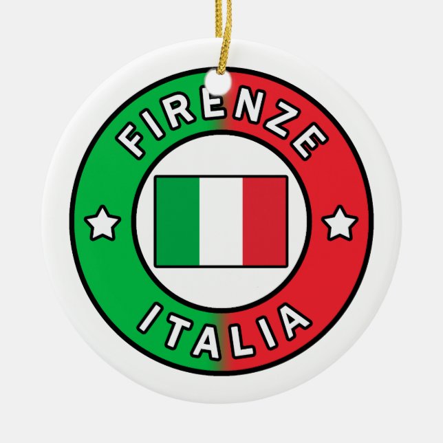 Firenze Italia Ceramic Tree Decoration (Front)