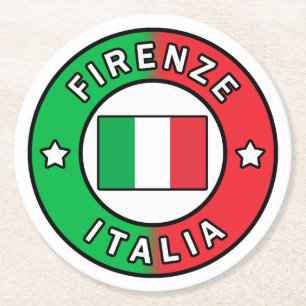 Firenze Italia Round Paper Coaster