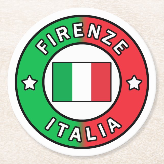 Firenze Italia Round Paper Coaster (Front)