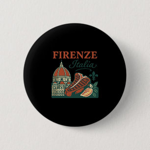 Firenze Italia Souvenir Florence Italy Food And Tr 6 Cm Round Badge
