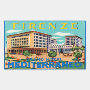 Firenze Large Mediterraneo Hotel Rectangular Sticker