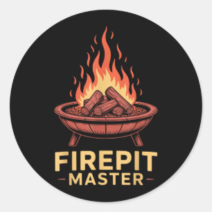 Firepit Master Camping Campfire Camper Fire Pit Classic Round Sticker