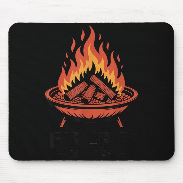 Firepit Master Camping Campfire Camper Fire Pit Mouse Pad (Front)