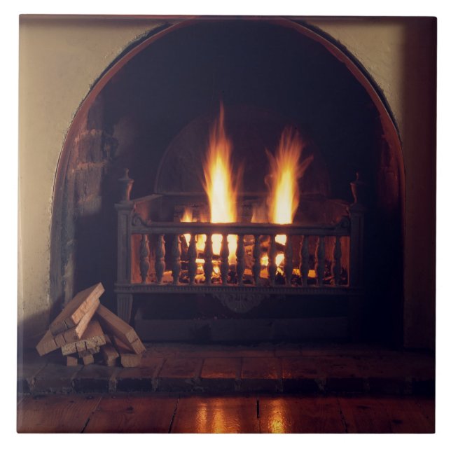 Fireplace at home ceramic tile (Front)