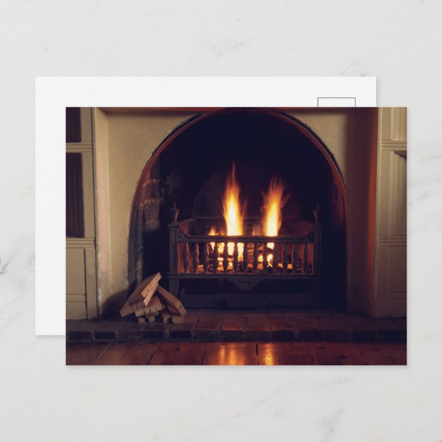 Fireplace at home postcard (Front/Back)