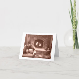 Fireplace Holiday Card