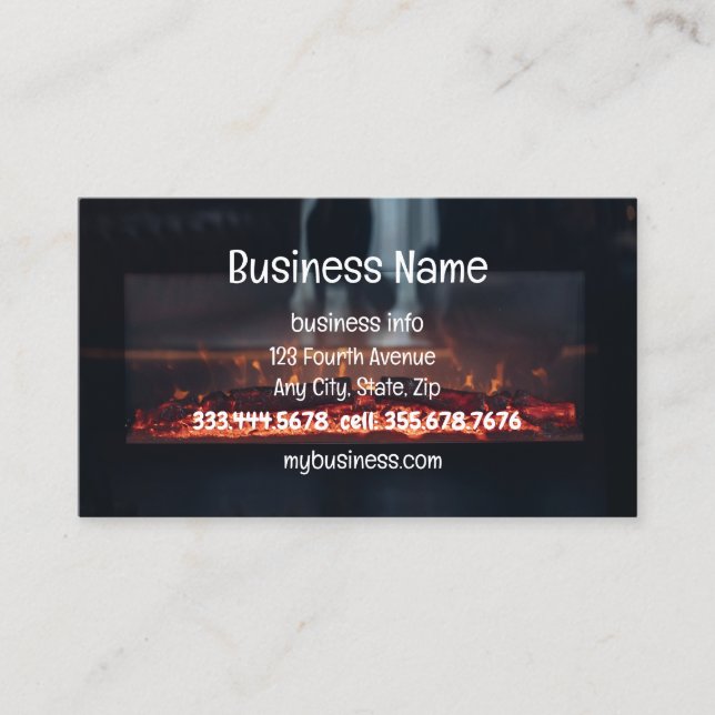Fireplace Installation Service Custom Business Card (Front)