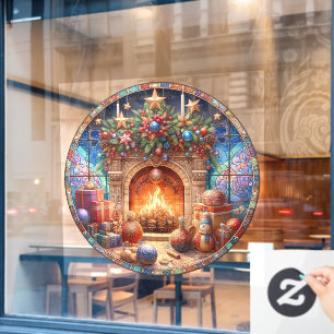 Fireplace Round Window Cling