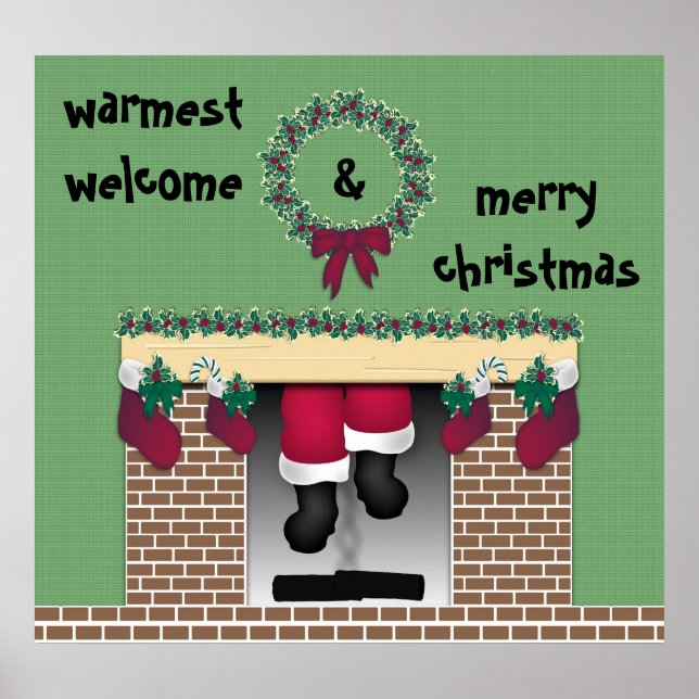 Fireplace Santa Poster (Front)