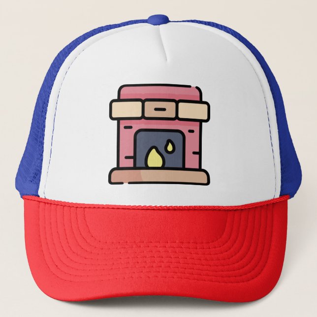 fireplace trucker hat (Front)