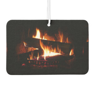 Fireplace Warm Winter Scene Photography Car Air Freshener