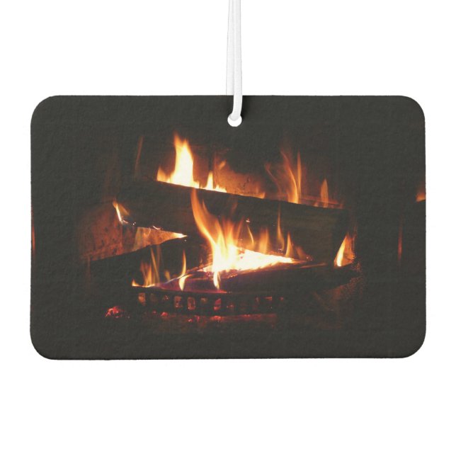 Fireplace Warm Winter Scene Photography Car Air Freshener (Front)