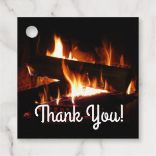 Fireplace Warm Winter Scene Photography Favour Tags