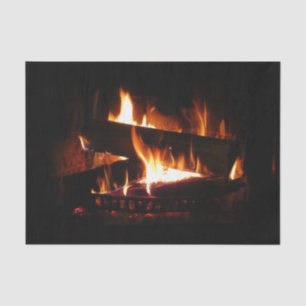 Fireplace Warm Winter Scene Photography Tissue Paper