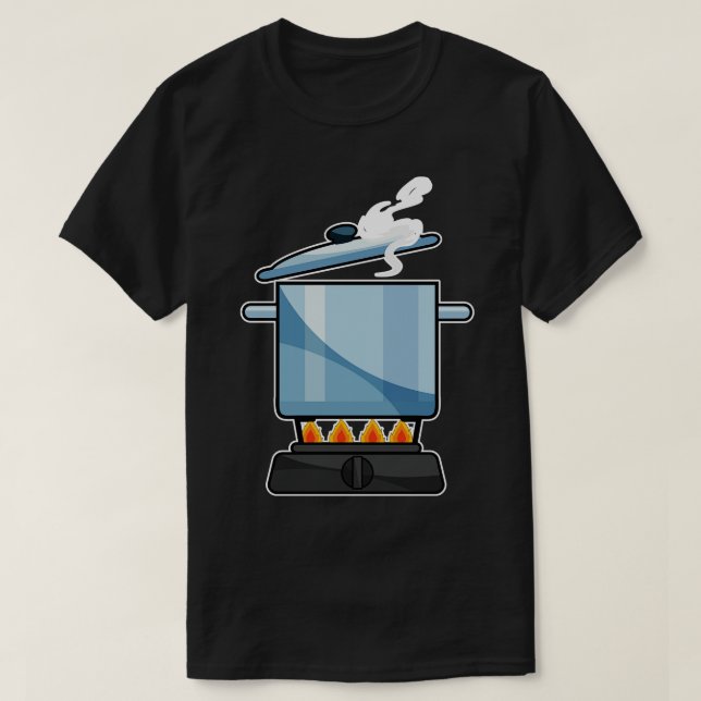 Fireplace with Saucepan Lid T-Shirt (Design Front)