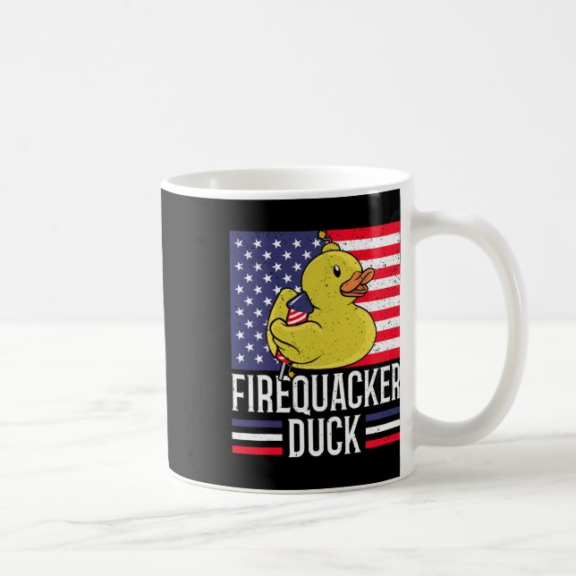 Firequacker Duck 4th Of July Firecracker Independe Coffee Mug (Right)