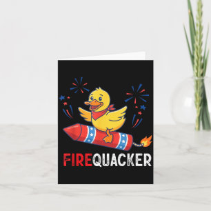 Firequacker Duck Fireer Funny 4th Of July Card