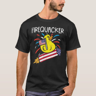Firequacker Duck On Firecracker  4th Of July Patri T-Shirt