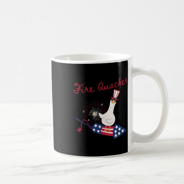 Firequacker Funny 4th Of July Patriotic Silly Goos Coffee Mug (Right)