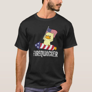 Firequacker Kids 4th Of July Duck Fireworks Party  T-Shirt