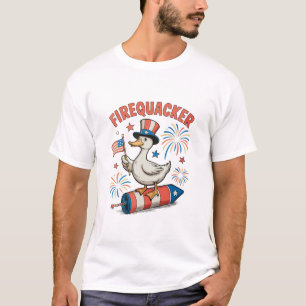 Firequacker Patriotic Duck 4th Of July 250th T-Shirt