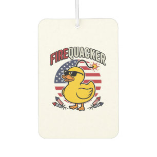 Firequacker Patriotic Duck Fireworks Vector Design Car Air Freshener