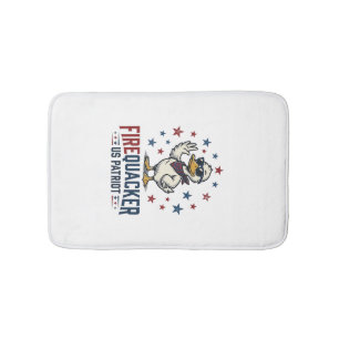 Firequacker Patriotic Duck Vintage Shirt Design_1 Bath Mat