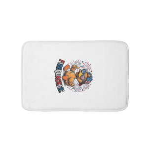 Firequacker Patriotic Duck Vintage Shirt Design_1 Bath Mat