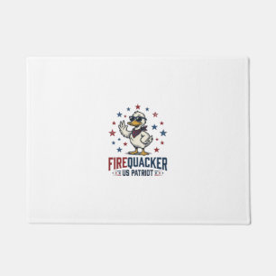 Firequacker Patriotic Duck Vintage Shirt Design_1 Doormat