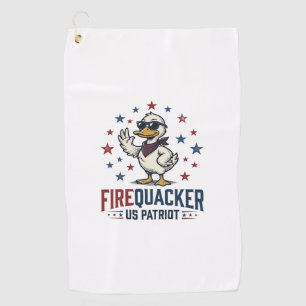 Firequacker Patriotic Duck Vintage Shirt Design_1 Golf Towel