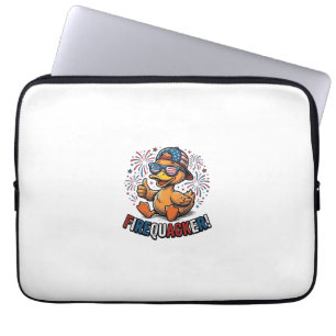 Firequacker Patriotic Duck Vintage Shirt Design_1 Laptop Sleeve