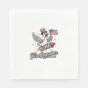 FireQuacker Patriotic Goose Vintage 4th of July De Napkin