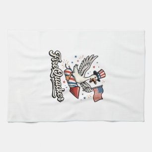 FireQuacker Patriotic Goose Vintage 4th of July De Tea Towel