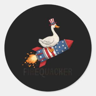 Firequacker Shirt, Funny Goose 4th Of July Shirt T Classic Round Sticker
