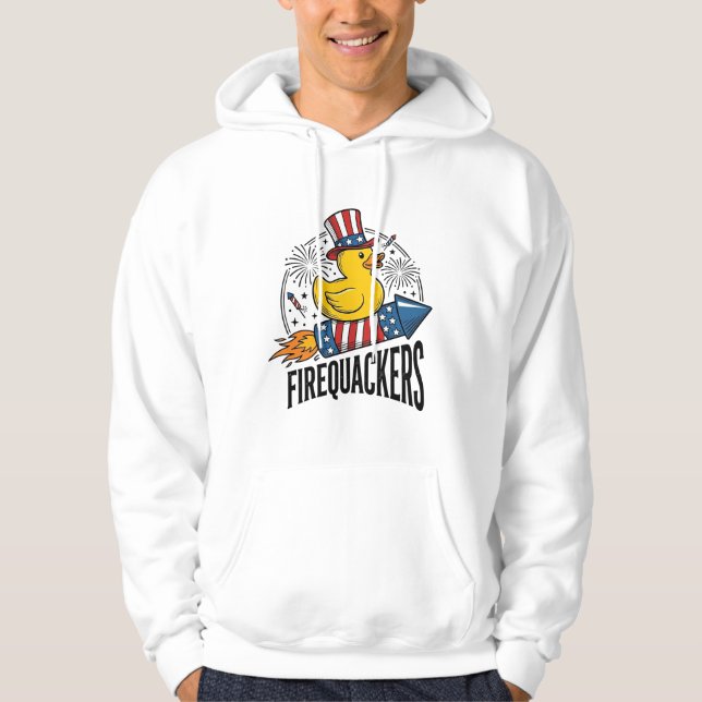 Firequackers Patriotic Duck Firework Shirt Design_ (Front)