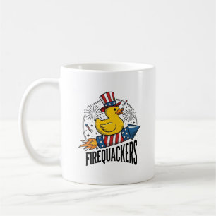Firequackers Patriotic Duck Firework Shirt Design_ Coffee Mug