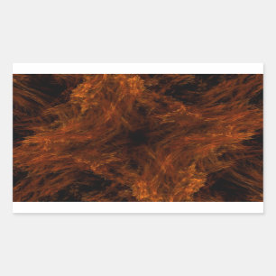 Firery Orange Abstract Fractal Rectangle Sticker