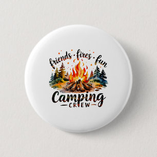 Fires Friends Fun Camping Crew Summer Camp Campfir 6 Cm Round Badge