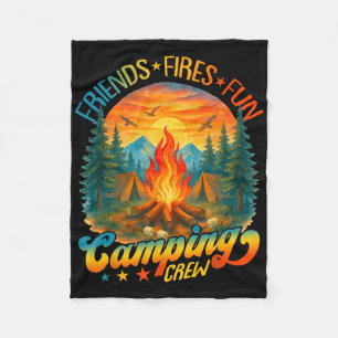 Fires Friends Fun Camping Crew Summer Camp Campfir Fleece Blanket