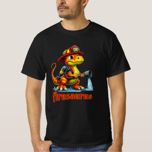 Firesaurus – Cute Dinosaur Firefighter Cartoon Ill T-Shirt