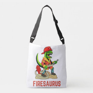 Firesaurus Firefighter Dinosaur Fireman T Rex Crossbody Bag