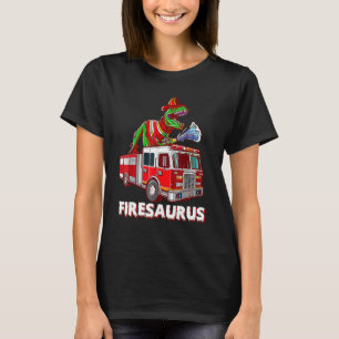 Firesaurus Firefighter Saurus Cute Firetruck Firem T-Shirt